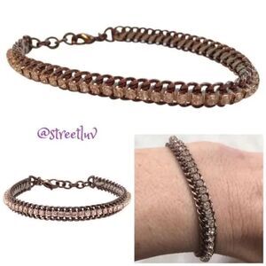 stella & dot ~ copper rhinestone cupchain bracelet